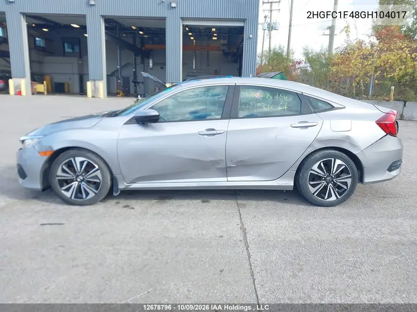 2016 HONDA CIVIC VIN 2HGFC1F48GH104017 — фото 15