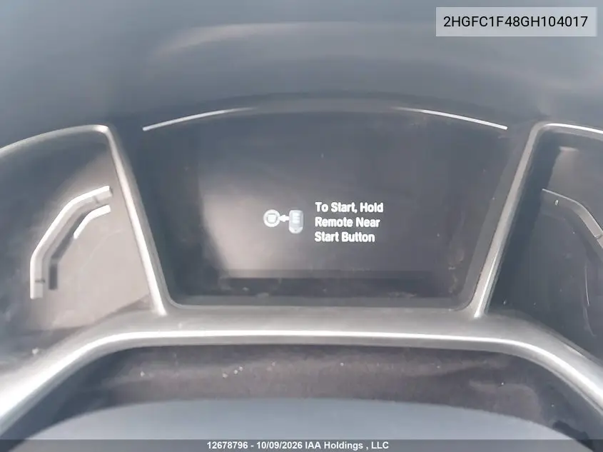 2016 HONDA CIVIC VIN 2HGFC1F48GH104017 — фото 16