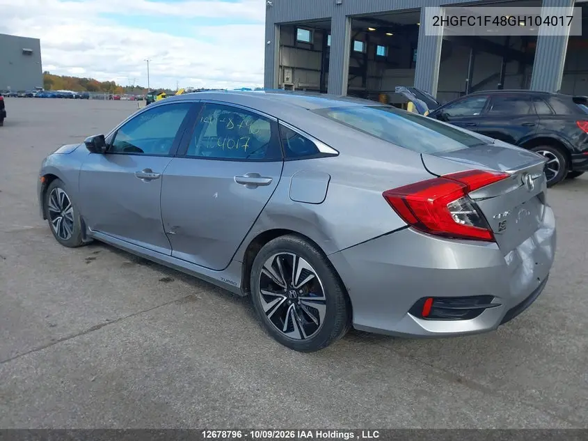 2016 HONDA CIVIC VIN 2HGFC1F48GH104017 — фото 3