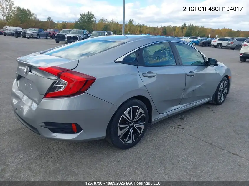 2016 HONDA CIVIC VIN 2HGFC1F48GH104017 — фото 4