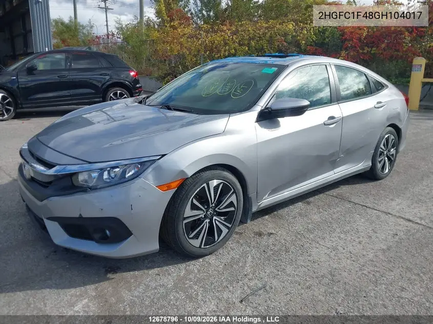 2016 HONDA CIVIC VIN 2HGFC1F48GH104017 — фото 6