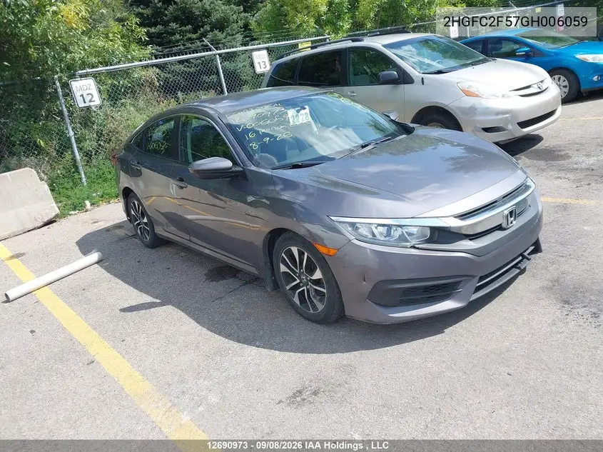 HONDA CIVIC 2016, VIN 2HGFC2F57GH006059