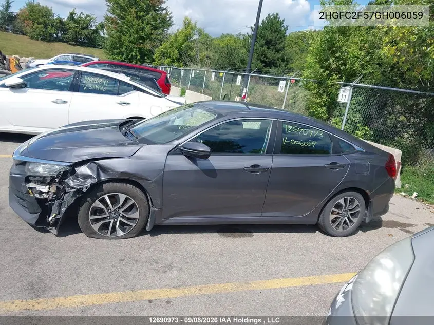 2016 HONDA CIVIC VIN 2HGFC2F57GH006059 — фото 14