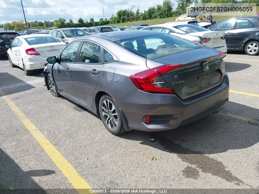 2016 HONDA CIVIC VIN 2HGFC2F57GH006059 — фото 3