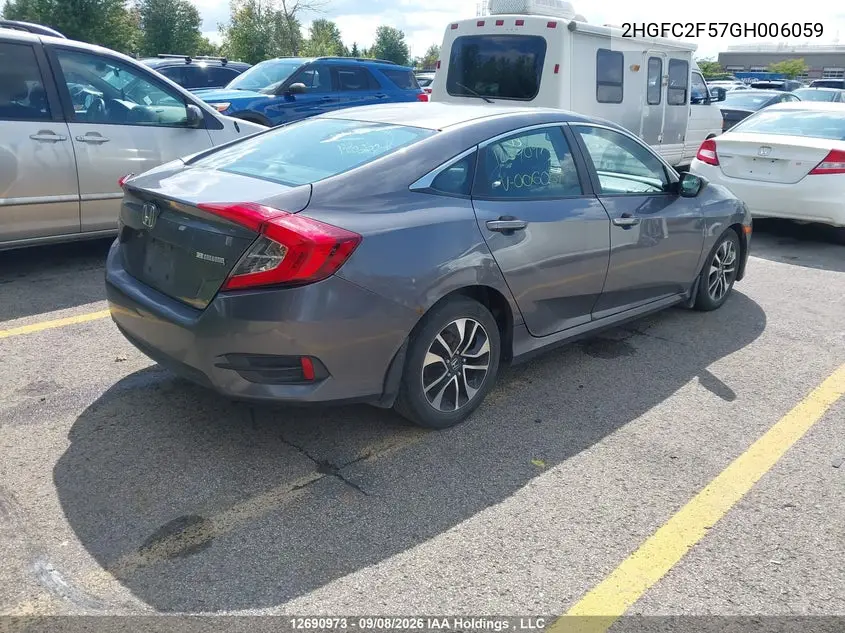 2016 HONDA CIVIC VIN 2HGFC2F57GH006059 — фото 4