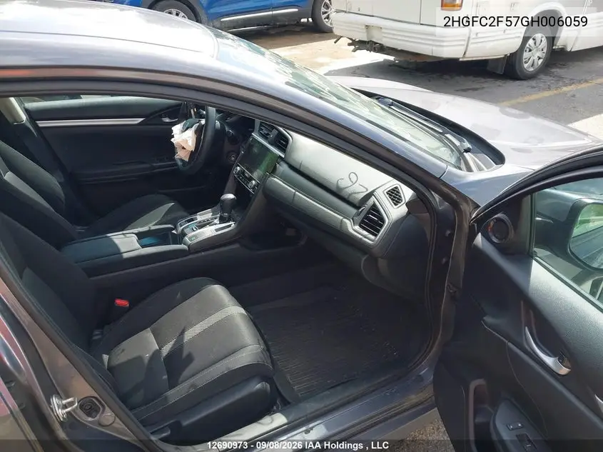2016 HONDA CIVIC VIN 2HGFC2F57GH006059 — фото 5