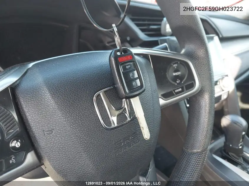 2016 HONDA CIVIC VIN 2HGFC2F59GH023722 — фото 11
