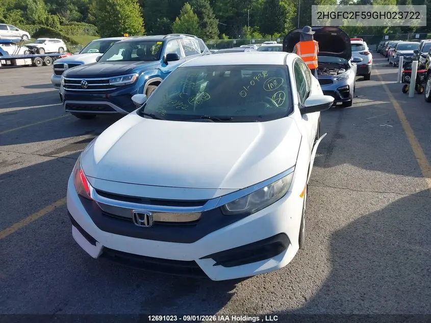 2016 HONDA CIVIC VIN 2HGFC2F59GH023722 — фото 13