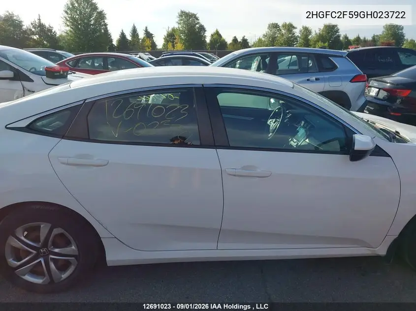 2016 HONDA CIVIC VIN 2HGFC2F59GH023722 — фото 14