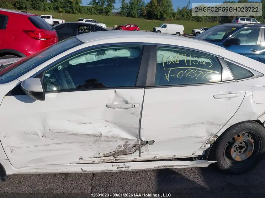 2016 HONDA CIVIC VIN 2HGFC2F59GH023722 — фото 15