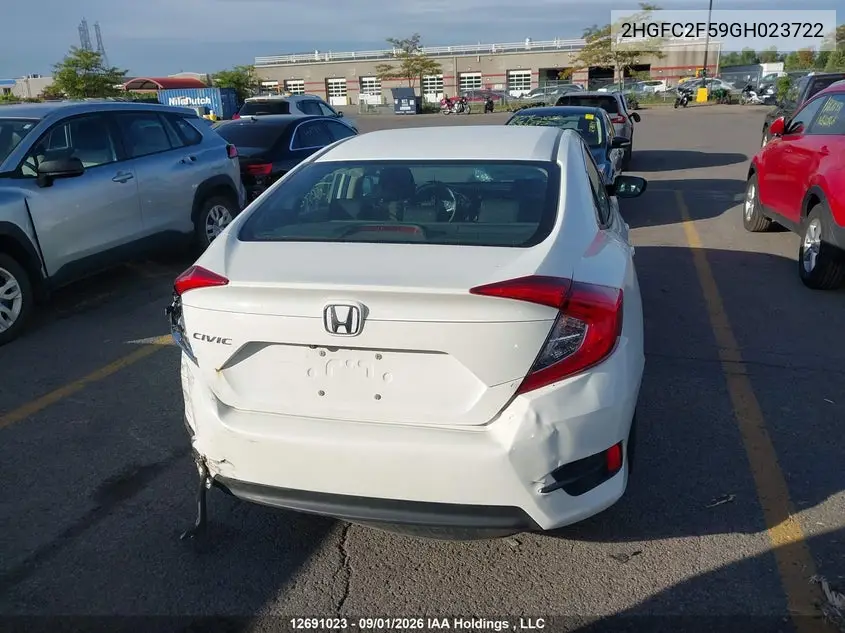 2016 HONDA CIVIC VIN 2HGFC2F59GH023722 — фото 17