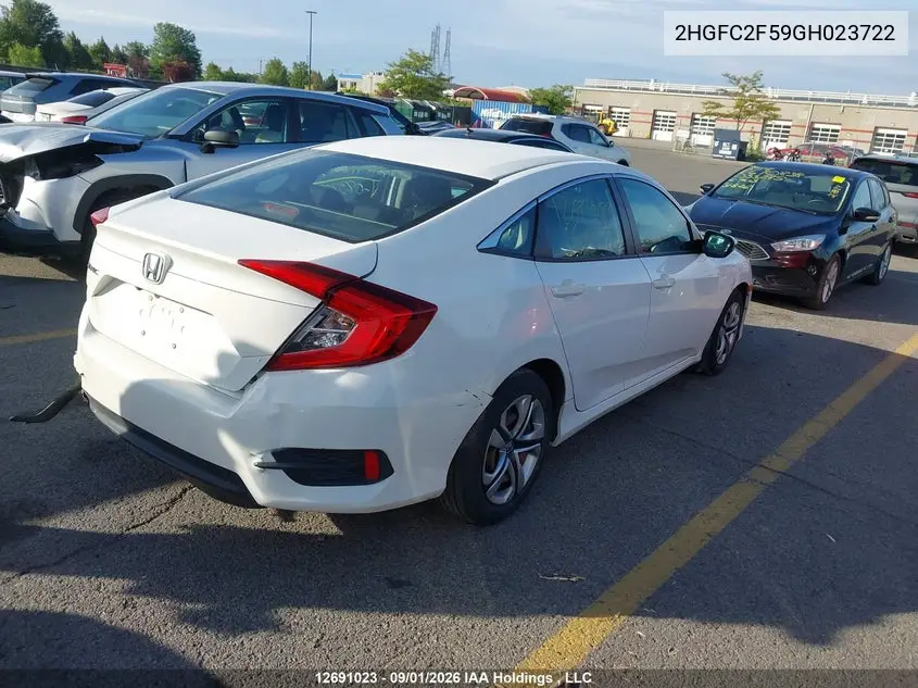 2016 HONDA CIVIC VIN 2HGFC2F59GH023722 — фото 4