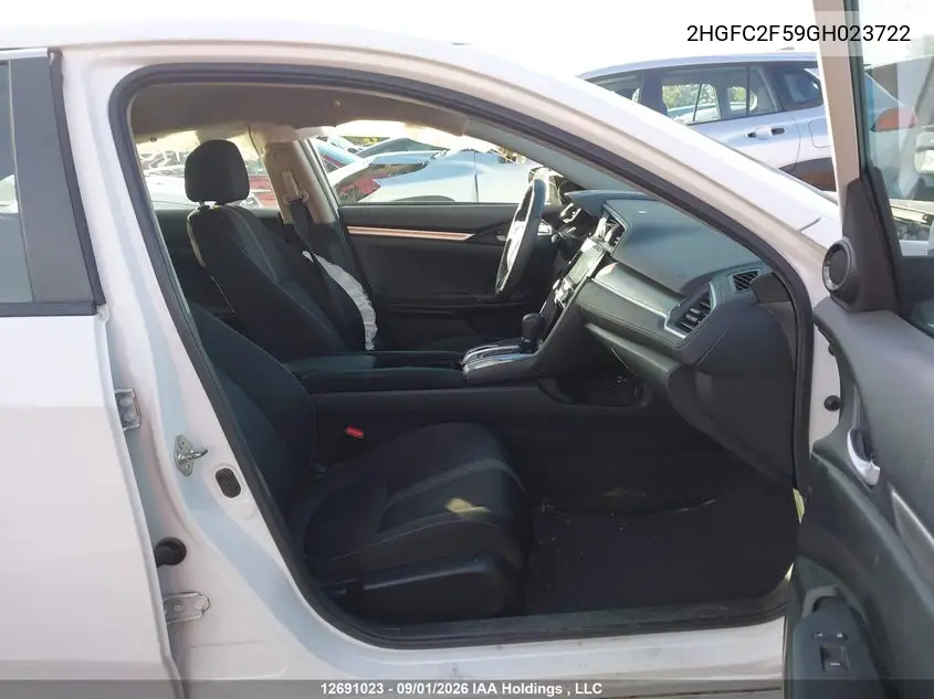 2016 HONDA CIVIC VIN 2HGFC2F59GH023722 — фото 5