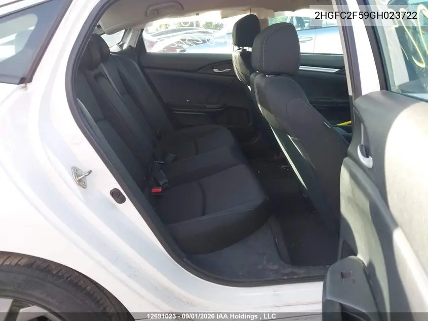 2016 HONDA CIVIC VIN 2HGFC2F59GH023722 — фото 8