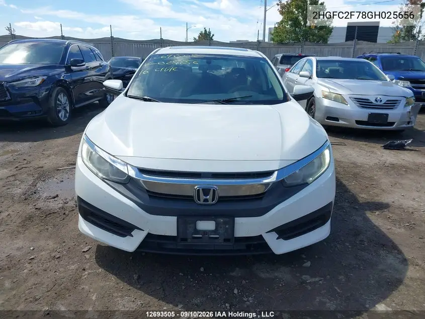 2016 HONDA CIVIC VIN 2HGFC2F78GH025656 — фото 13