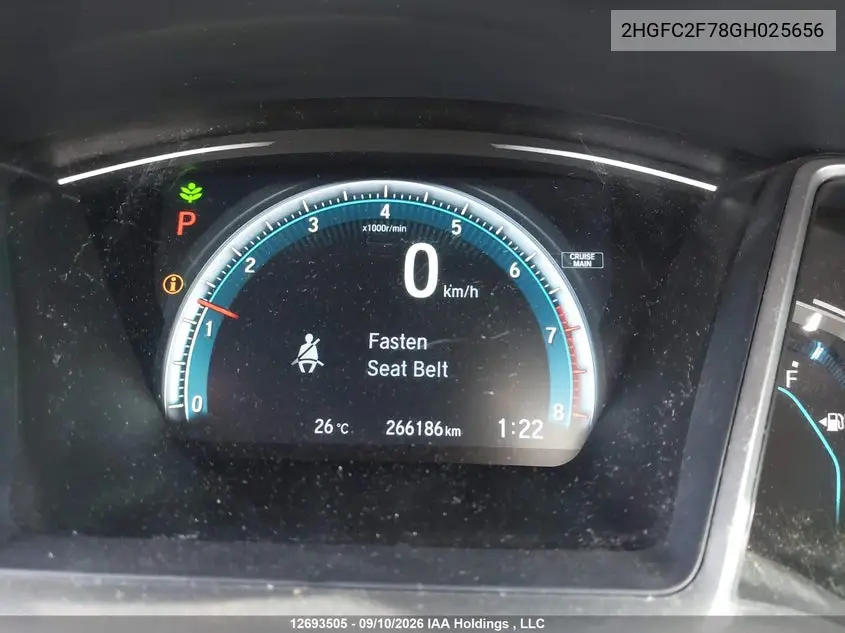 2016 HONDA CIVIC VIN 2HGFC2F78GH025656 — фото 15