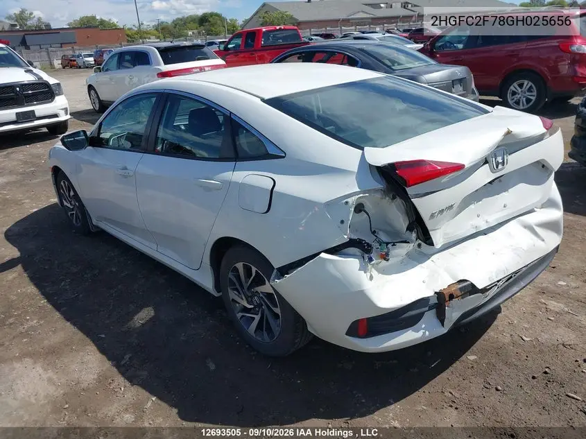 2016 HONDA CIVIC VIN 2HGFC2F78GH025656 — фото 4