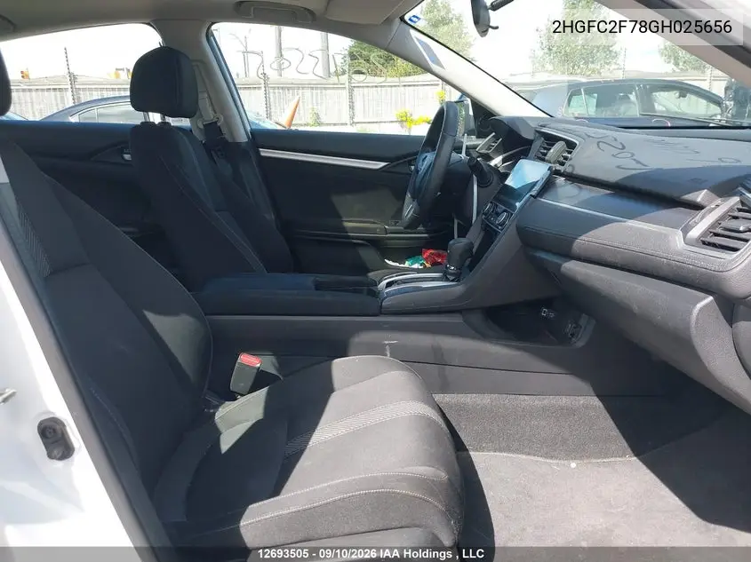 2016 HONDA CIVIC VIN 2HGFC2F78GH025656 — фото 6