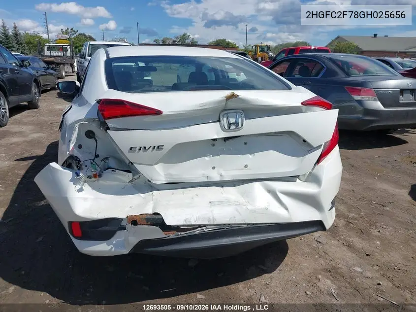 2016 HONDA CIVIC VIN 2HGFC2F78GH025656 — фото 7