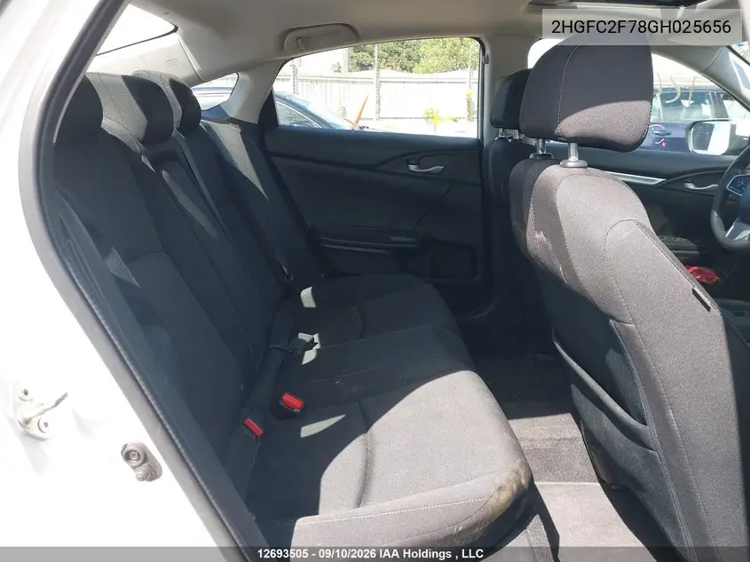 2016 HONDA CIVIC VIN 2HGFC2F78GH025656 — фото 9