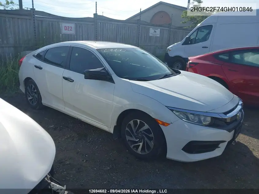 HONDA CIVIC 2016, VIN 2HGFC2F74GH010846
