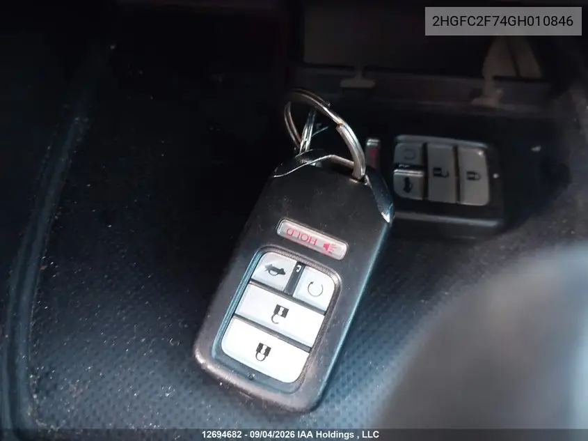 2016 HONDA CIVIC VIN 2HGFC2F74GH010846 — фото 11