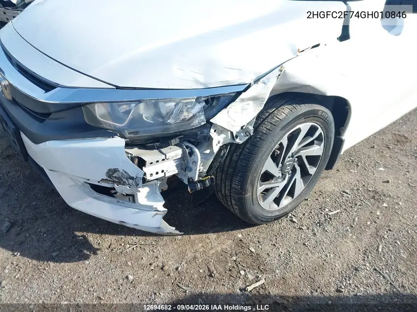 2016 HONDA CIVIC VIN 2HGFC2F74GH010846 — фото 6