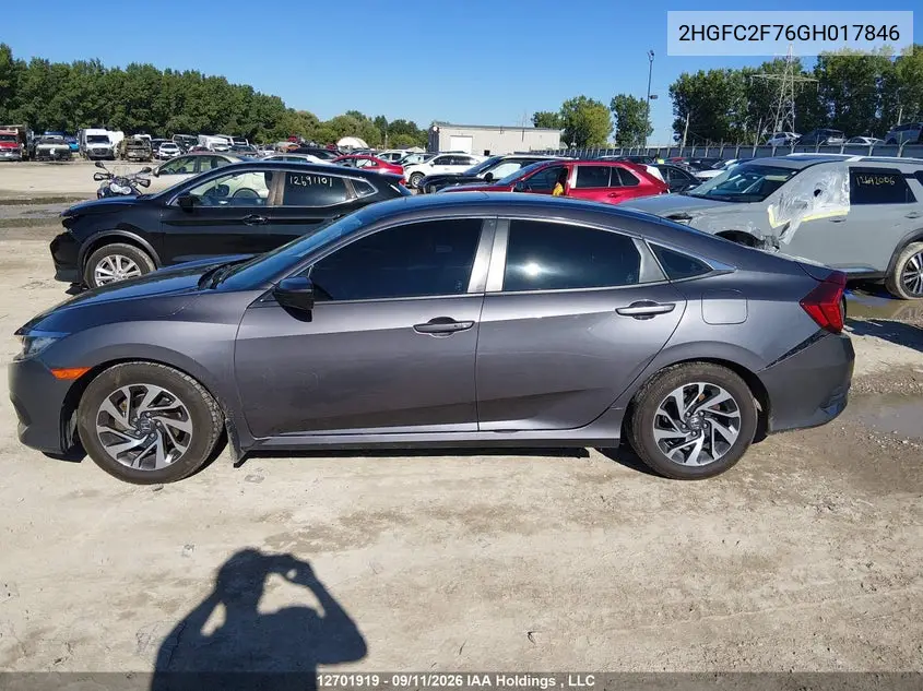 2016 HONDA CIVIC VIN 2HGFC2F76GH017846 — фото 14