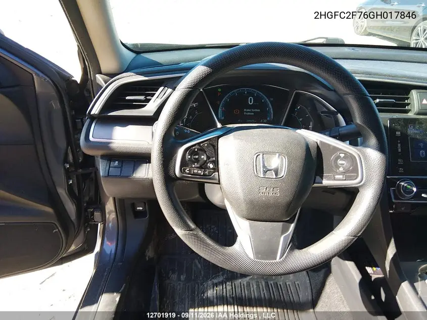 2016 HONDA CIVIC VIN 2HGFC2F76GH017846 — фото 20