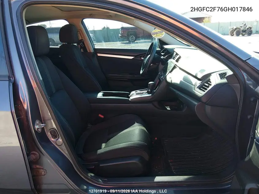 2016 HONDA CIVIC VIN 2HGFC2F76GH017846 — фото 5