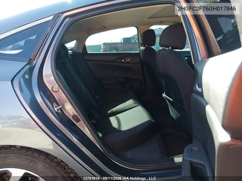 2016 HONDA CIVIC VIN 2HGFC2F76GH017846 — фото 8