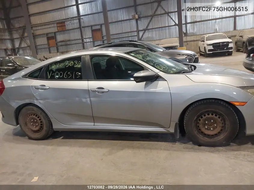 2016 HONDA CIVIC VIN 2HGFC2F75GH006515 — фото 13