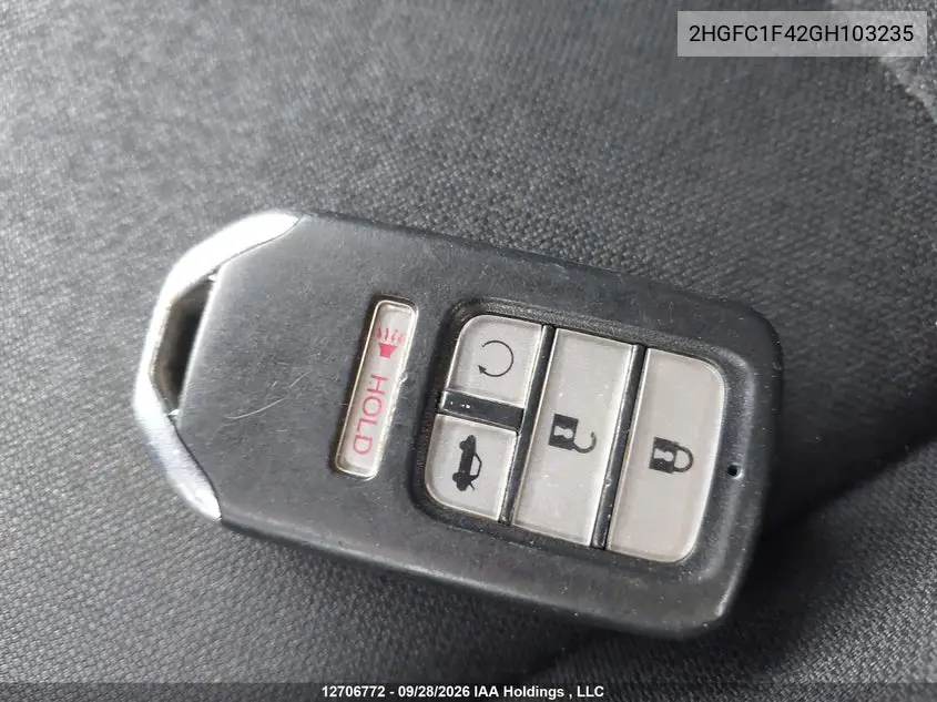 2016 HONDA CIVIC VIN 2HGFC1F42GH103235 — фото 11