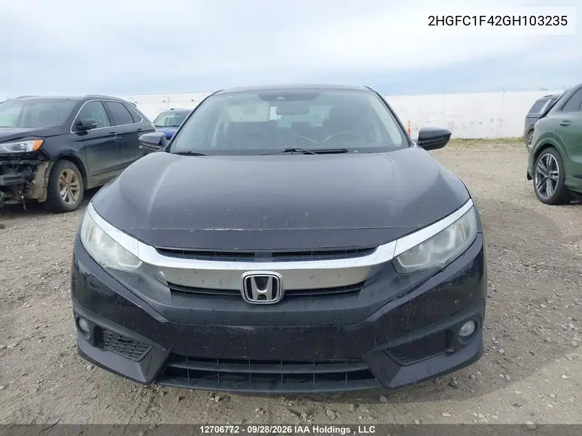 2016 HONDA CIVIC VIN 2HGFC1F42GH103235 — фото 12