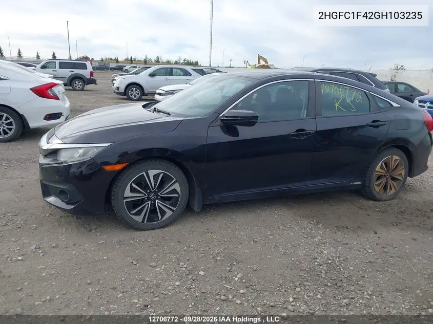 2016 HONDA CIVIC VIN 2HGFC1F42GH103235 — фото 14