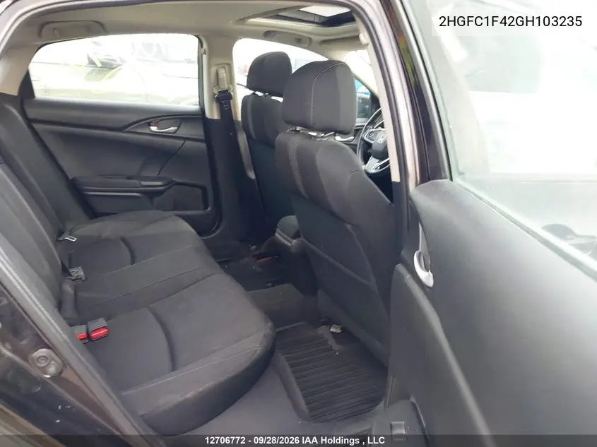 2016 HONDA CIVIC VIN 2HGFC1F42GH103235 — фото 8