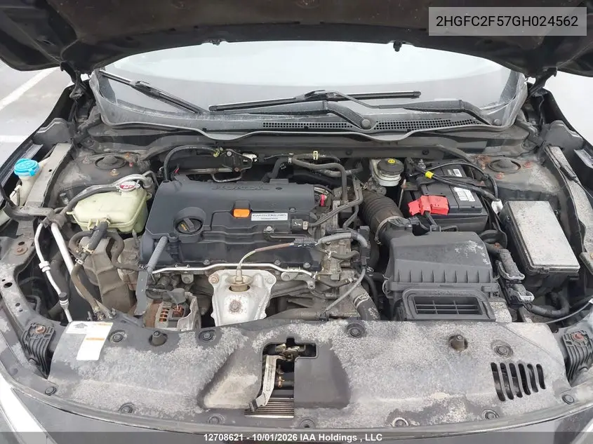 2016 HONDA CIVIC VIN 2HGFC2F57GH024562 — фото 10