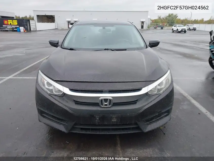 2016 HONDA CIVIC VIN 2HGFC2F57GH024562 — фото 11