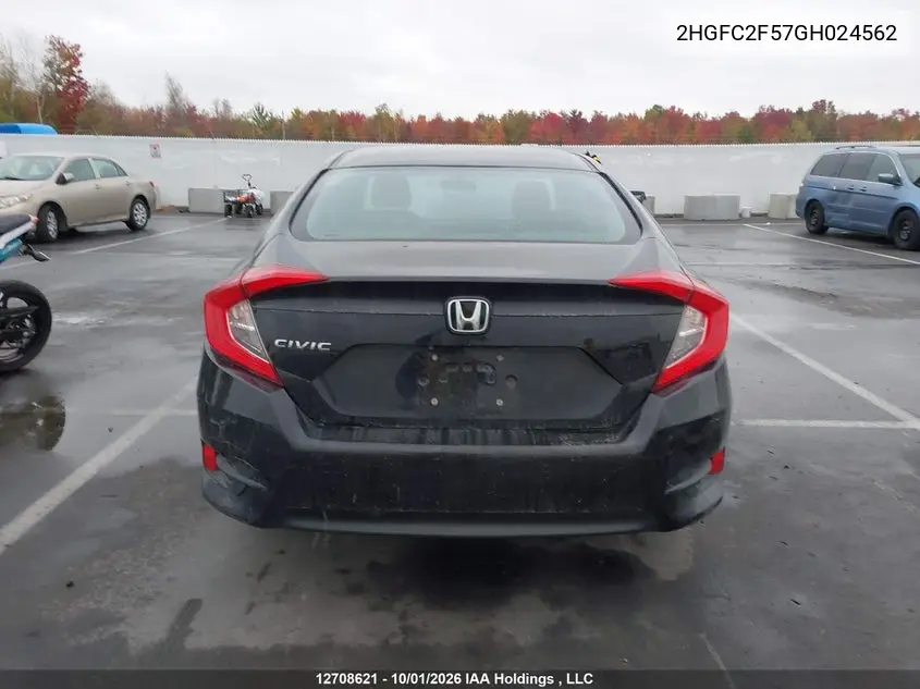 2016 HONDA CIVIC VIN 2HGFC2F57GH024562 — фото 15