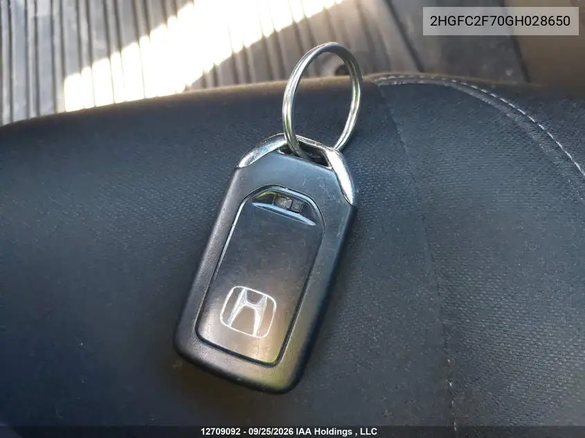 2016 HONDA CIVIC VIN 2HGFC2F70GH028650 — фото 11