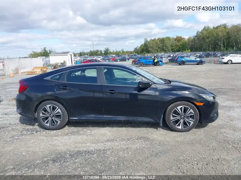 2016 HONDA CIVIC VIN 2HGFC1F43GH103101 — фото 14