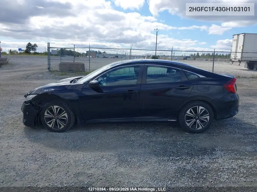 2016 HONDA CIVIC VIN 2HGFC1F43GH103101 — фото 15