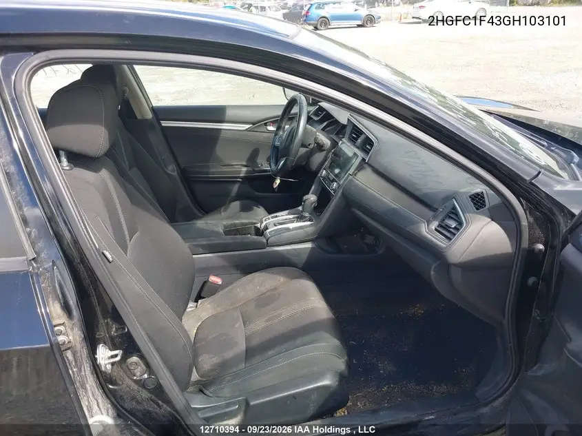 2016 HONDA CIVIC VIN 2HGFC1F43GH103101 — фото 5