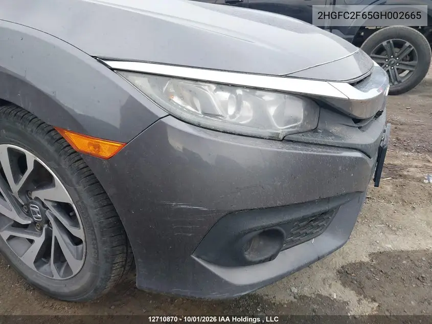 2016 HONDA CIVIC VIN 2HGFC2F65GH002665 — фото 18