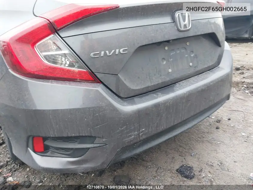 2016 HONDA CIVIC VIN 2HGFC2F65GH002665 — фото 19