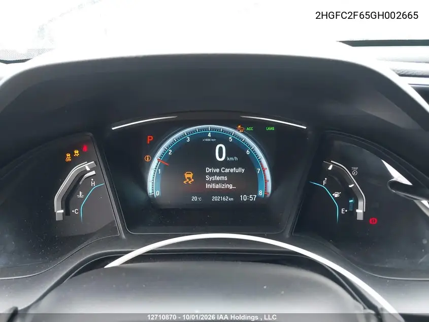 2016 HONDA CIVIC VIN 2HGFC2F65GH002665 — фото 7