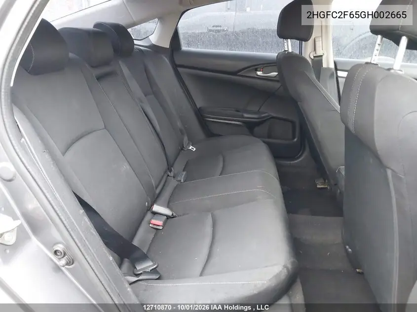 2016 HONDA CIVIC VIN 2HGFC2F65GH002665 — фото 8