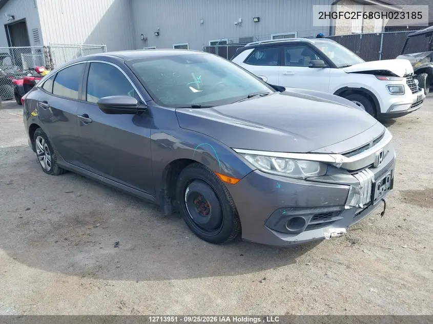 HONDA CIVIC 2016, VIN 2HGFC2F68GH023185