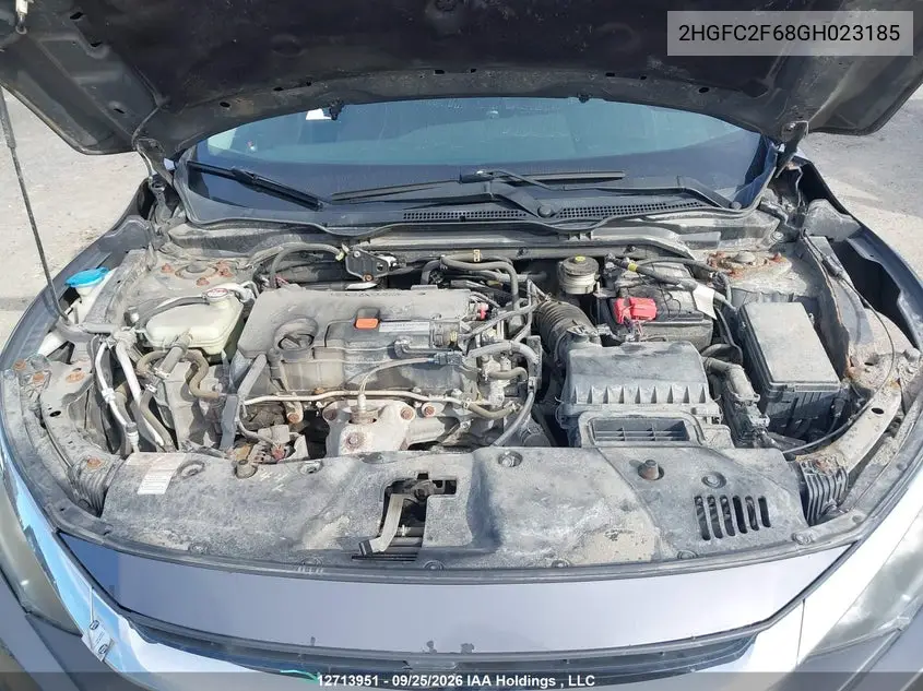 2016 HONDA CIVIC VIN 2HGFC2F68GH023185 — фото 10
