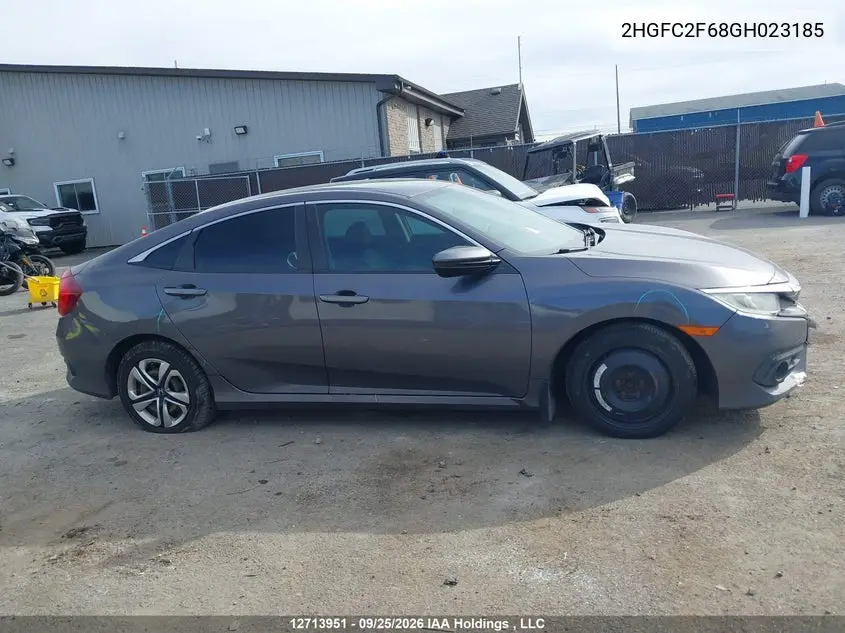 2016 HONDA CIVIC VIN 2HGFC2F68GH023185 — фото 14